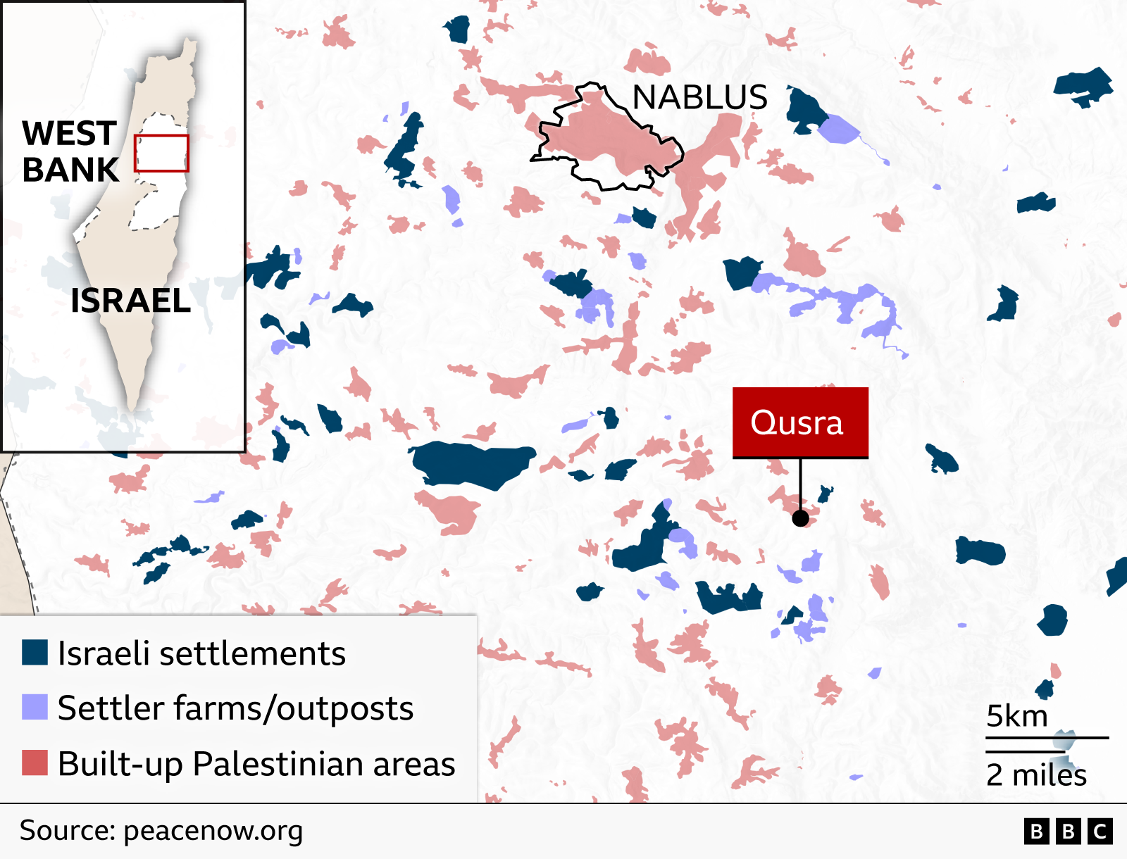 Settlers besiege two Palestinian families in Qusra