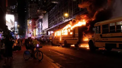 NYC Celebrations Turn Violent: Teen Shot and Buses Torched after Knicks Victory