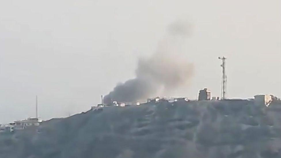 Smoke rises above Aden presidential palace after Houthi missile attack