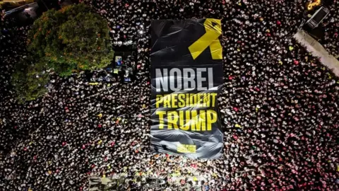 Massive Rally in Tel Aviv: Israelis Celebrate Trump Amid Hostage Release Expectations
