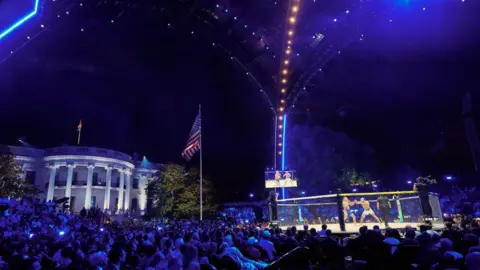 Trump Turns White House Lawn into UFC Octagon for 80th Birthday